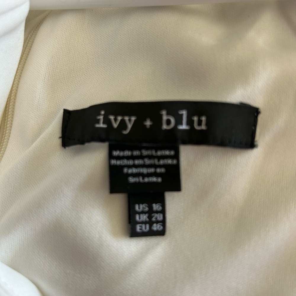 Ivy + Blu Elegant White Halter Dress - Picture 12 of 12